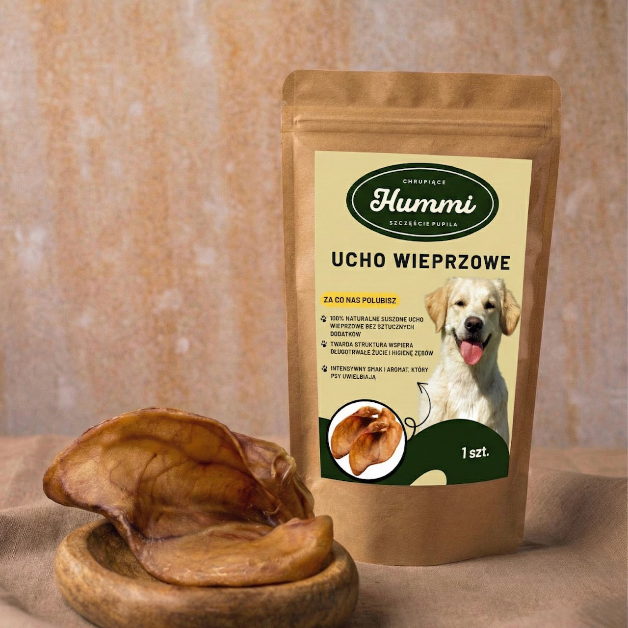 Ucho wieprzowe dla psa 1szt.